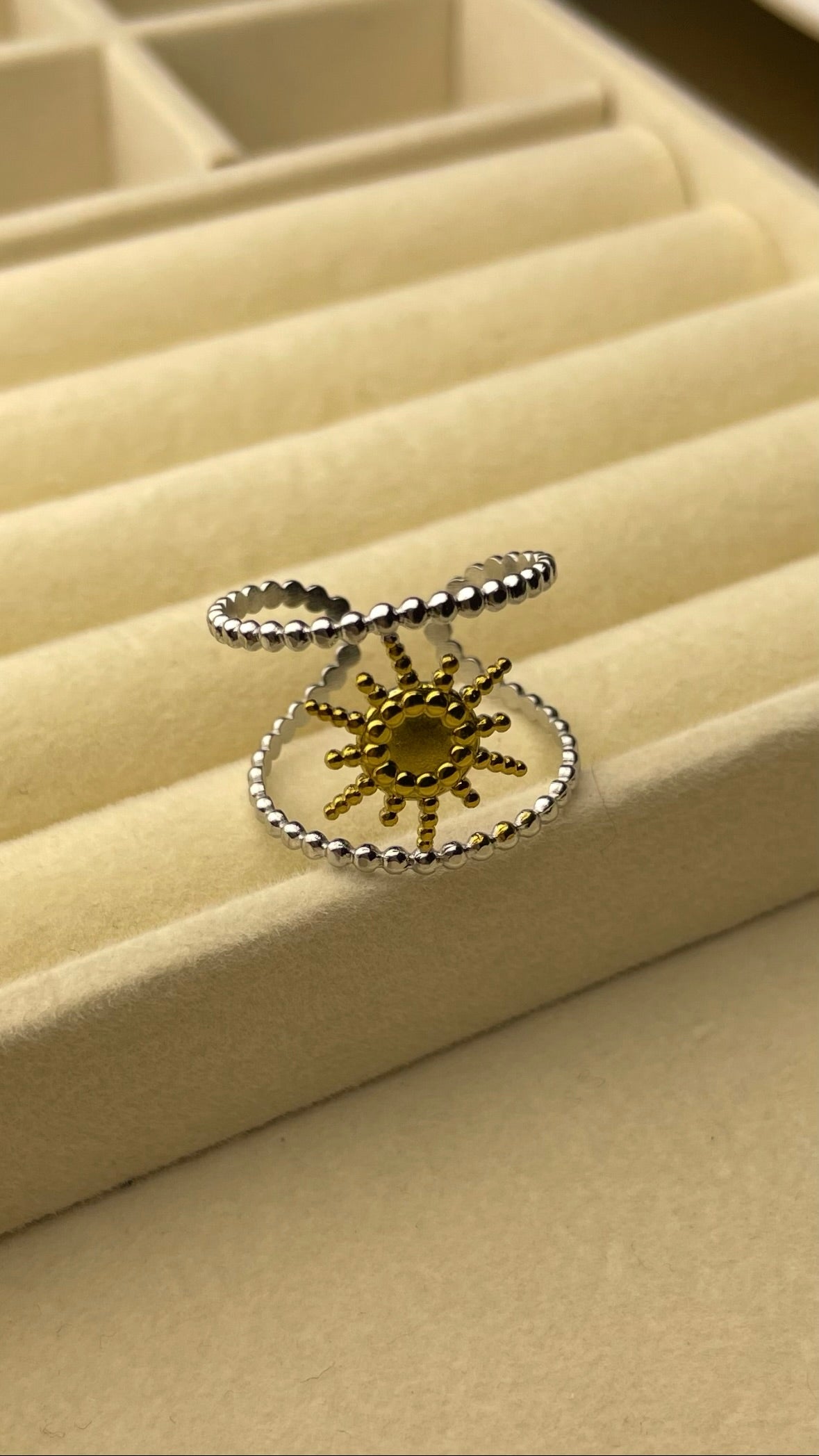 Premium Adjustable Stainless Steel Ring ( TWO-TONE )