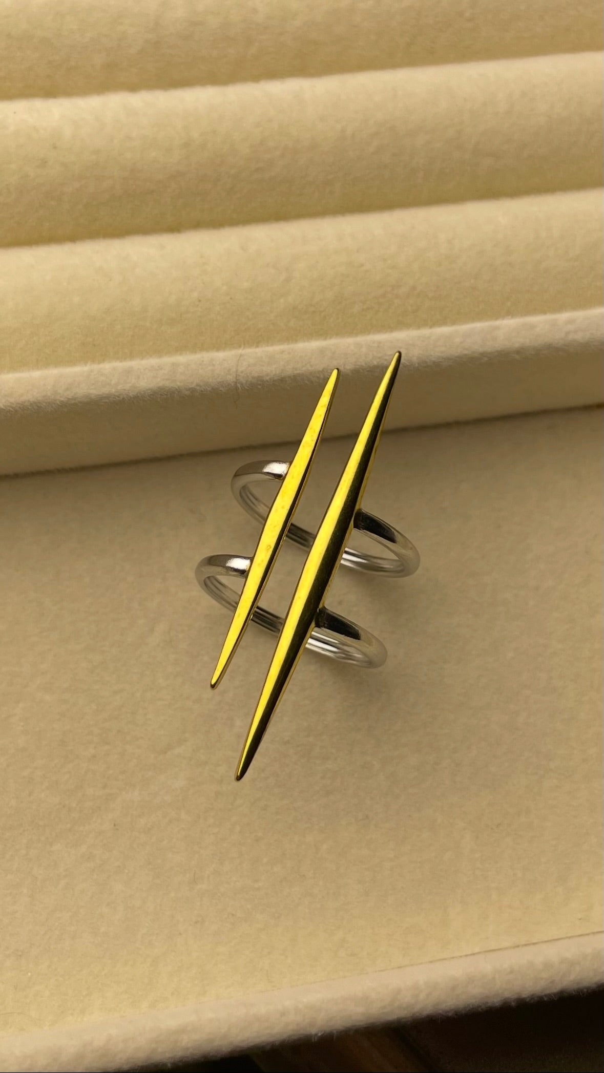 Premium Adjustable Stainless Steel Ring ( TWO-TONE )