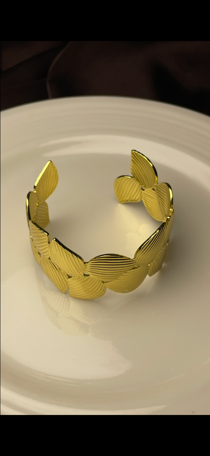 Premium Gold-Plated Adjustable Cuff Bracelet