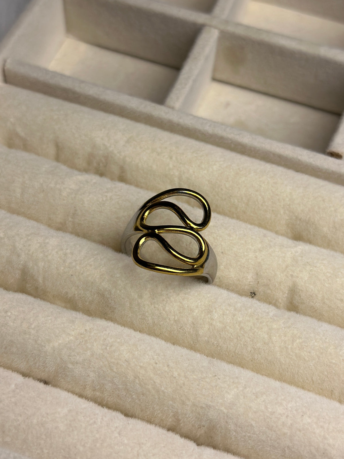 Premium Adjustable Stainless Steel Ring ( TWO-TONE )