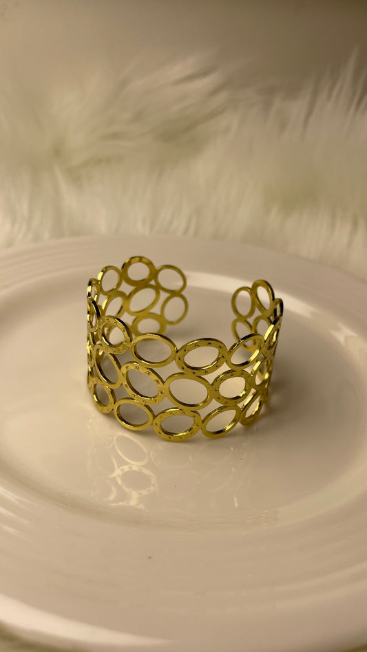 Premium Gold-Plated Adjustable Cuff Bracelet