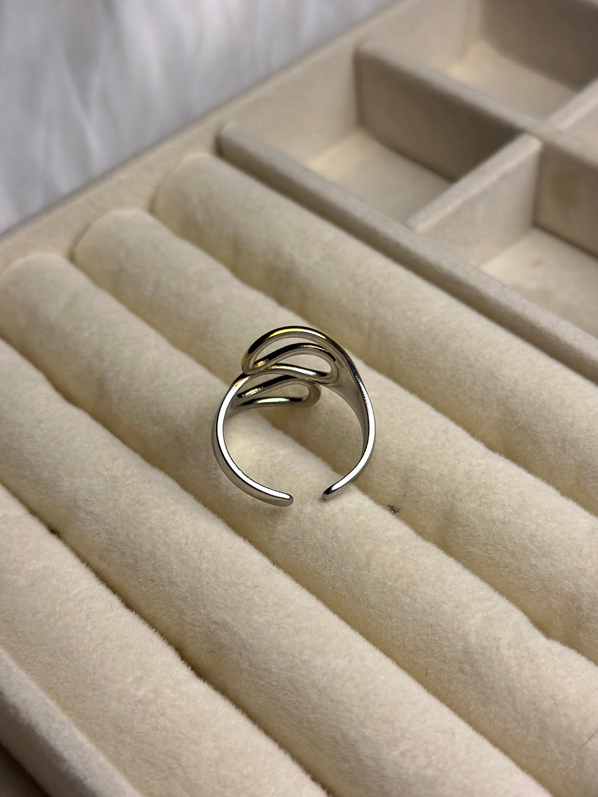 Premium Adjustable Stainless Steel Ring ( TWO-TONE )
