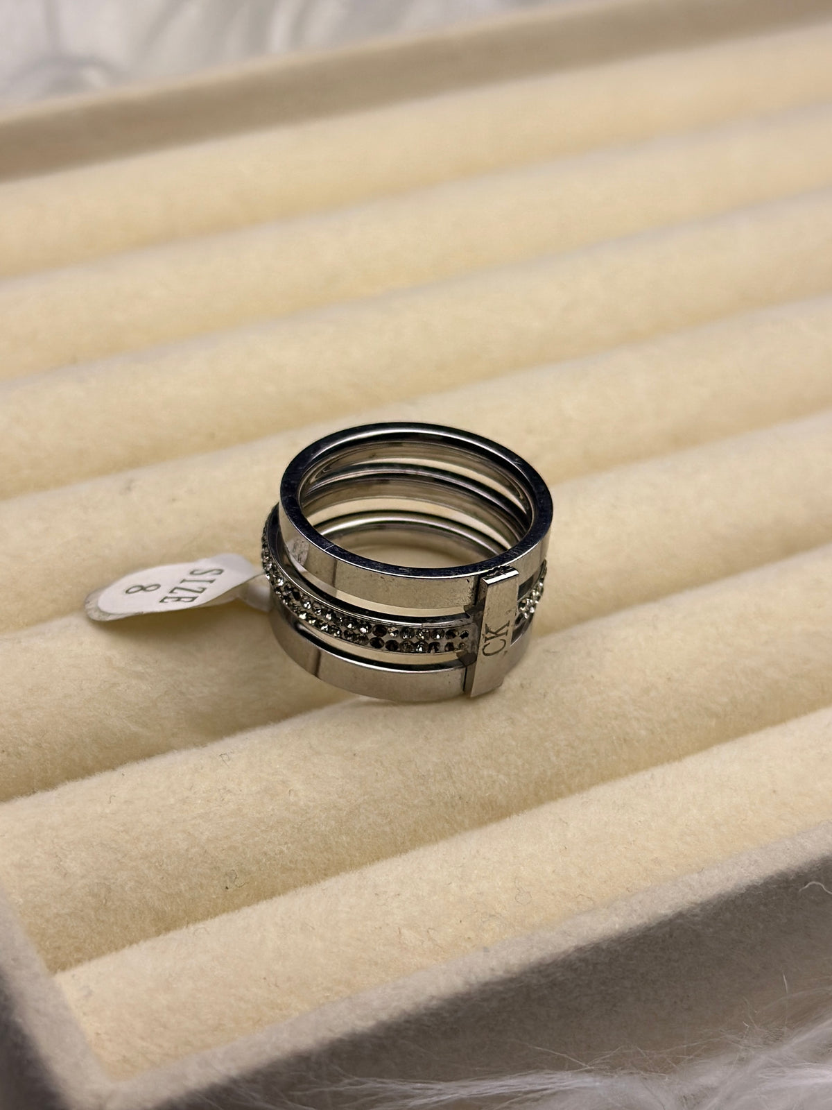 SILVER TRIO RING
