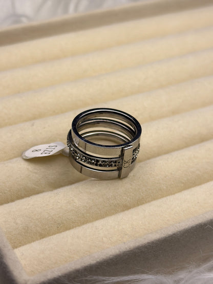 SILVER TRIO RING
