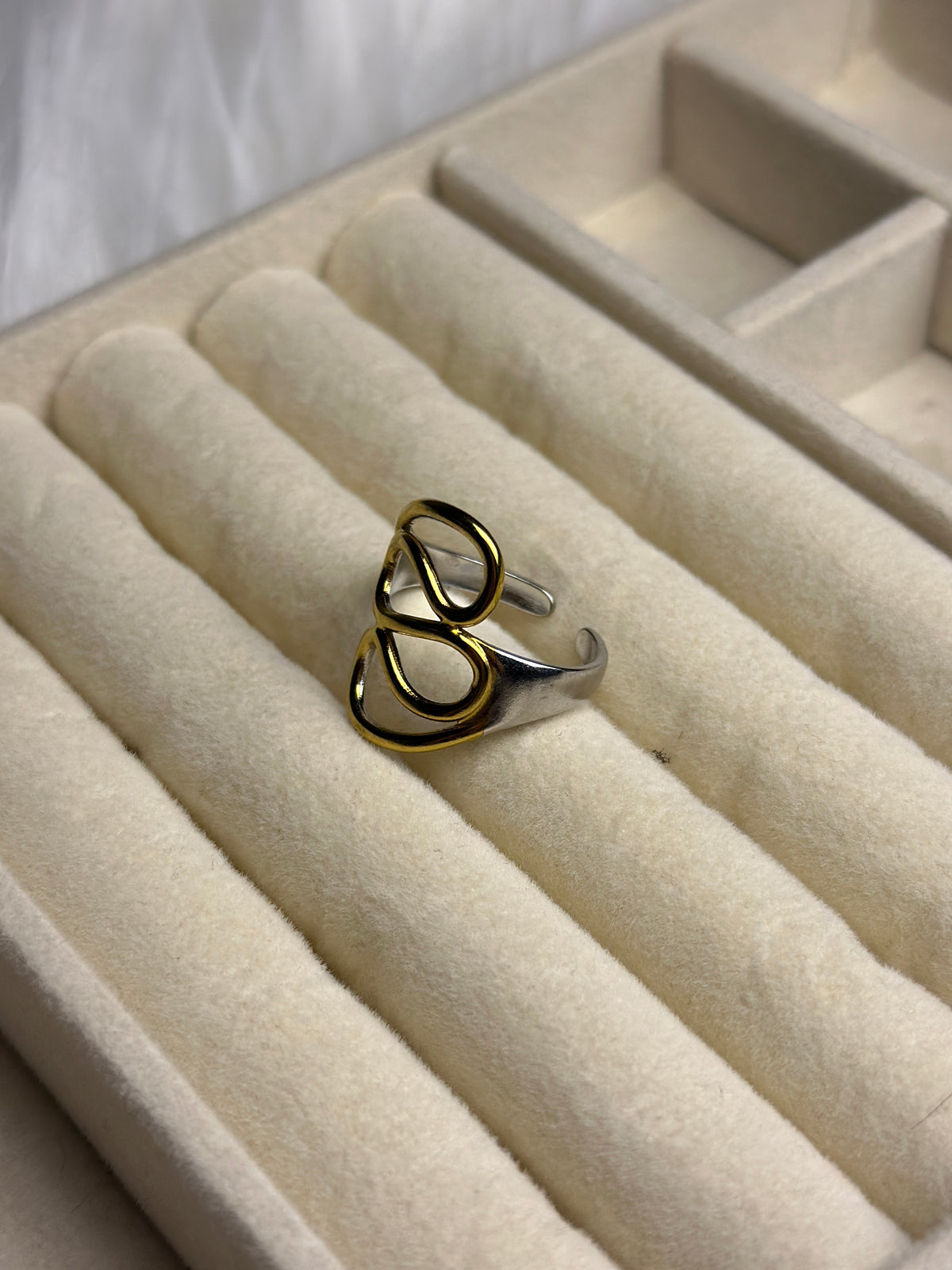 Premium Adjustable Stainless Steel Ring ( TWO-TONE )