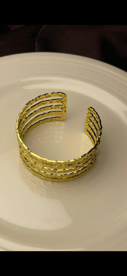 Premium Gold-Plated Adjustable Cuff Bracelet