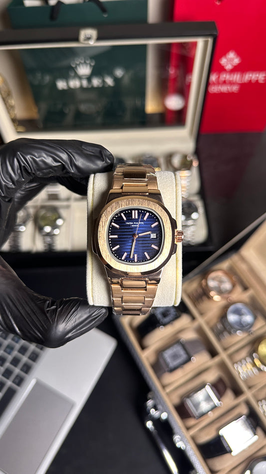 PATEK PHILIPPE GENEVE ROSE GOLD BLUE
