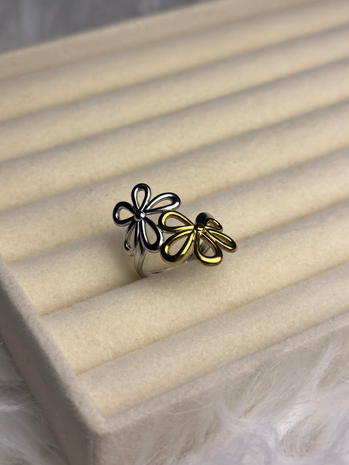 Premium Adjustable Stainless Steel Ring ( TWO-TONE )