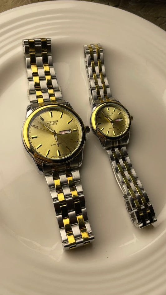 CITIZEN COUPLE WATCH TWO-TONE