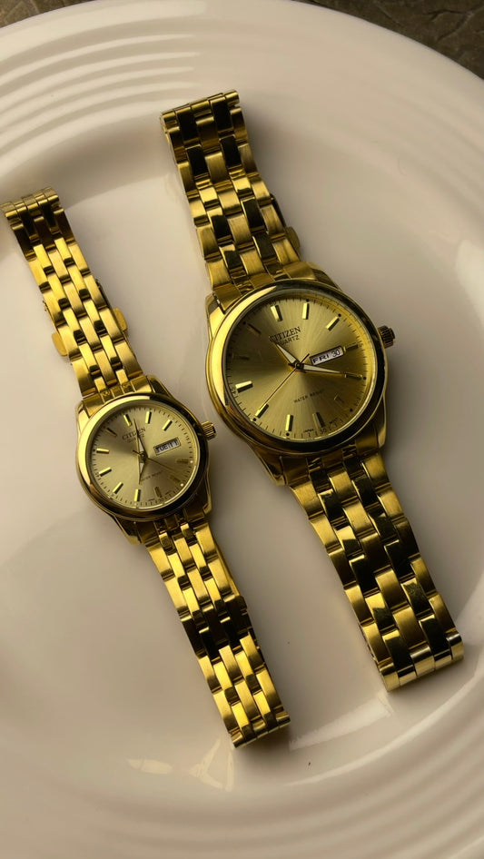 CITIZEN COUPLE WATCH GOLD