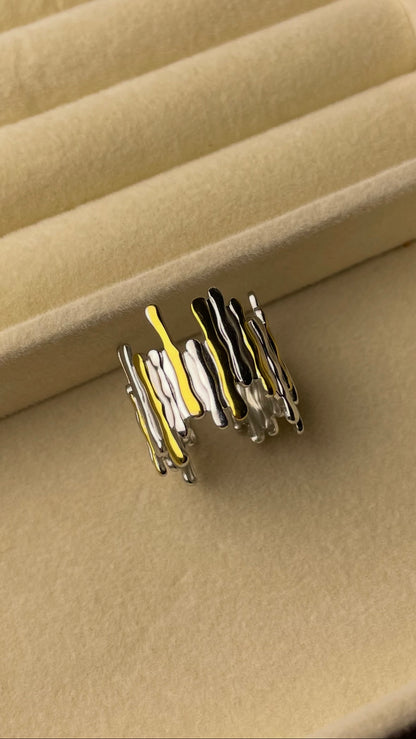 Premium Adjustable Stainless Steel Ring ( TWO-TONE )