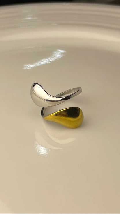 Premium Adjustable Stainless Steel Ring ( TWO-TONE )