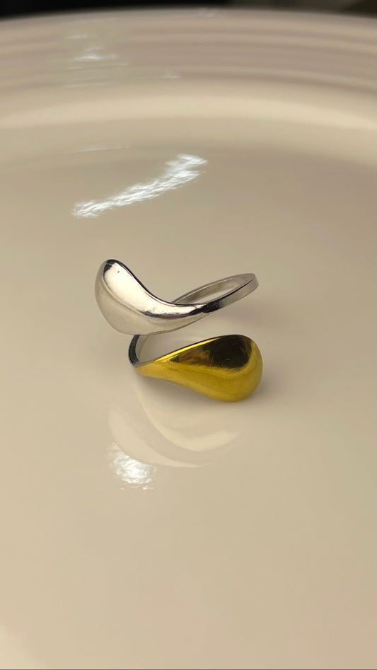 Premium Adjustable Stainless Steel Ring ( TWO-TONE )