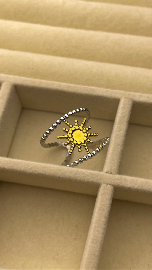 Premium Adjustable Stainless Steel Ring ( TWO-TONE )