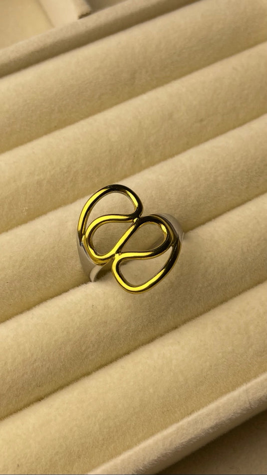 Premium Adjustable Stainless Steel Ring ( TWO-TONE )