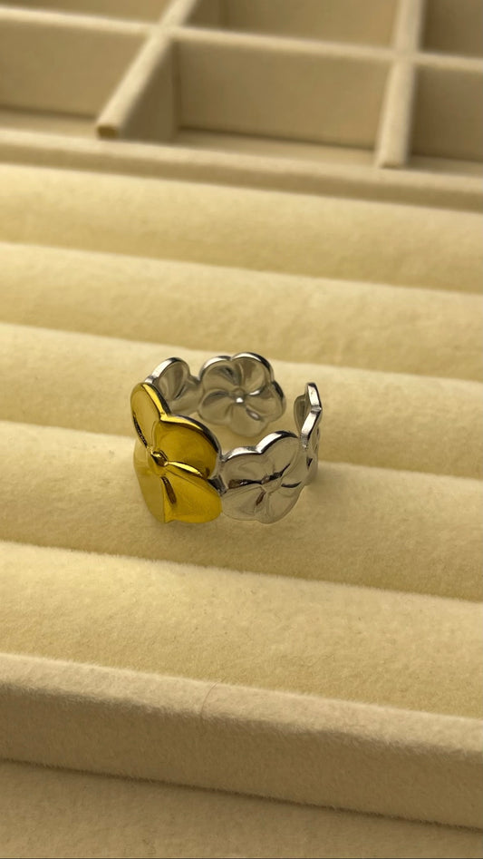Premium Adjustable Stainless Steel Ring ( TWO-TONE )