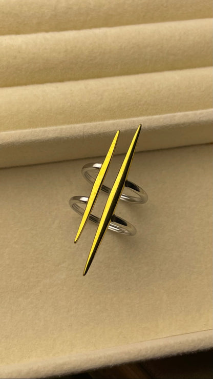 Premium Adjustable Stainless Steel Ring ( TWO-TONE )