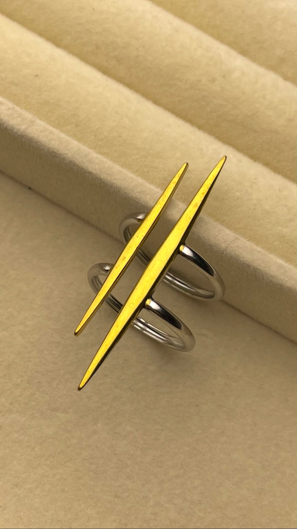 Premium Adjustable Stainless Steel Ring ( TWO-TONE )
