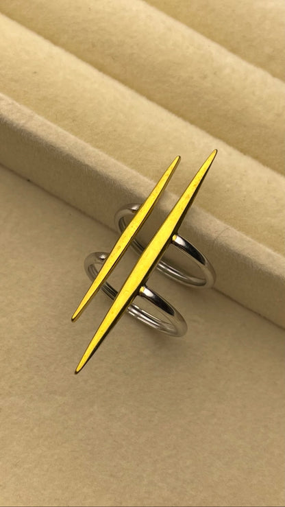 Premium Adjustable Stainless Steel Ring ( TWO-TONE )