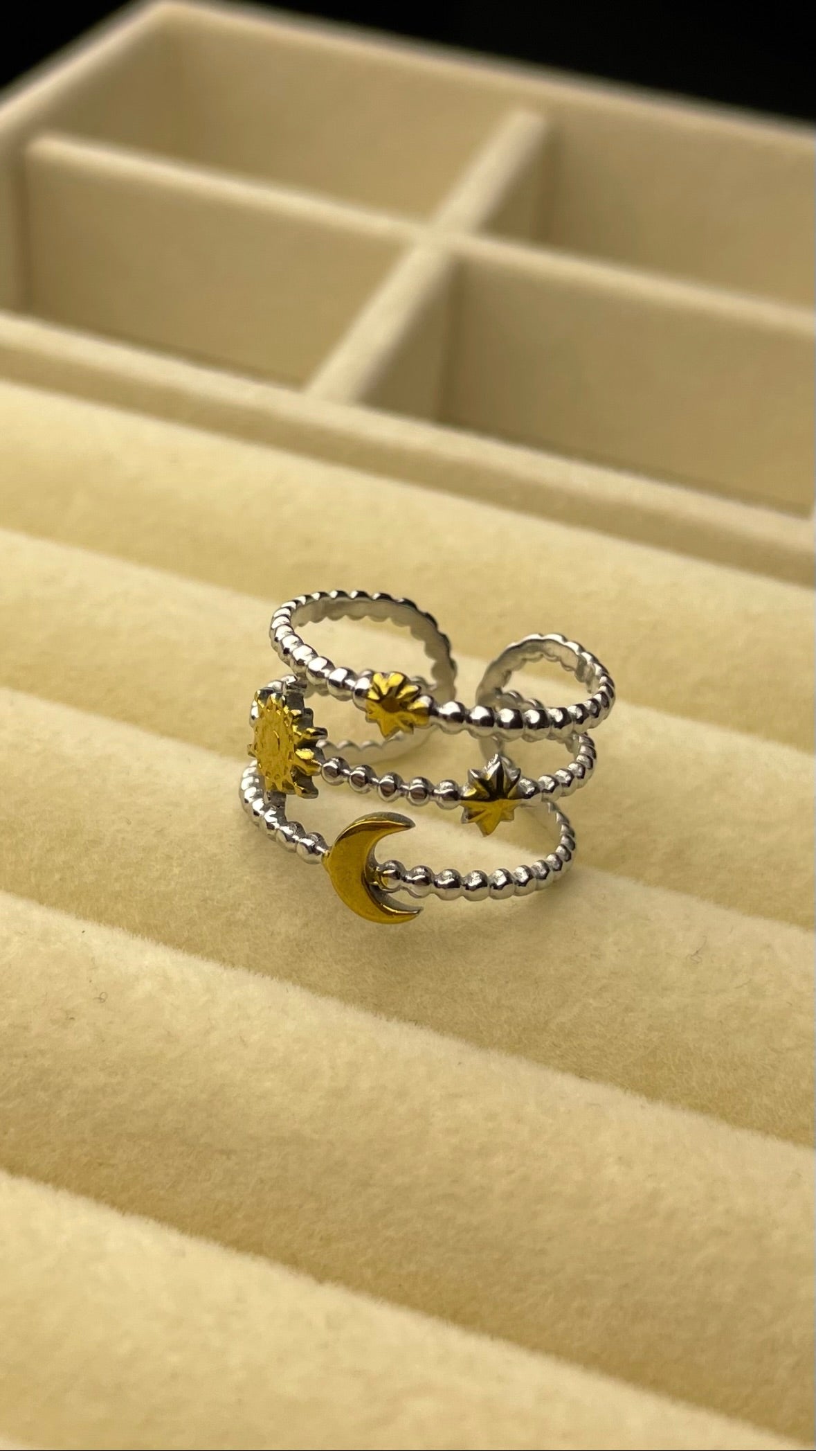Premium Adjustable Stainless Steel Ring ( TWO-TONE )