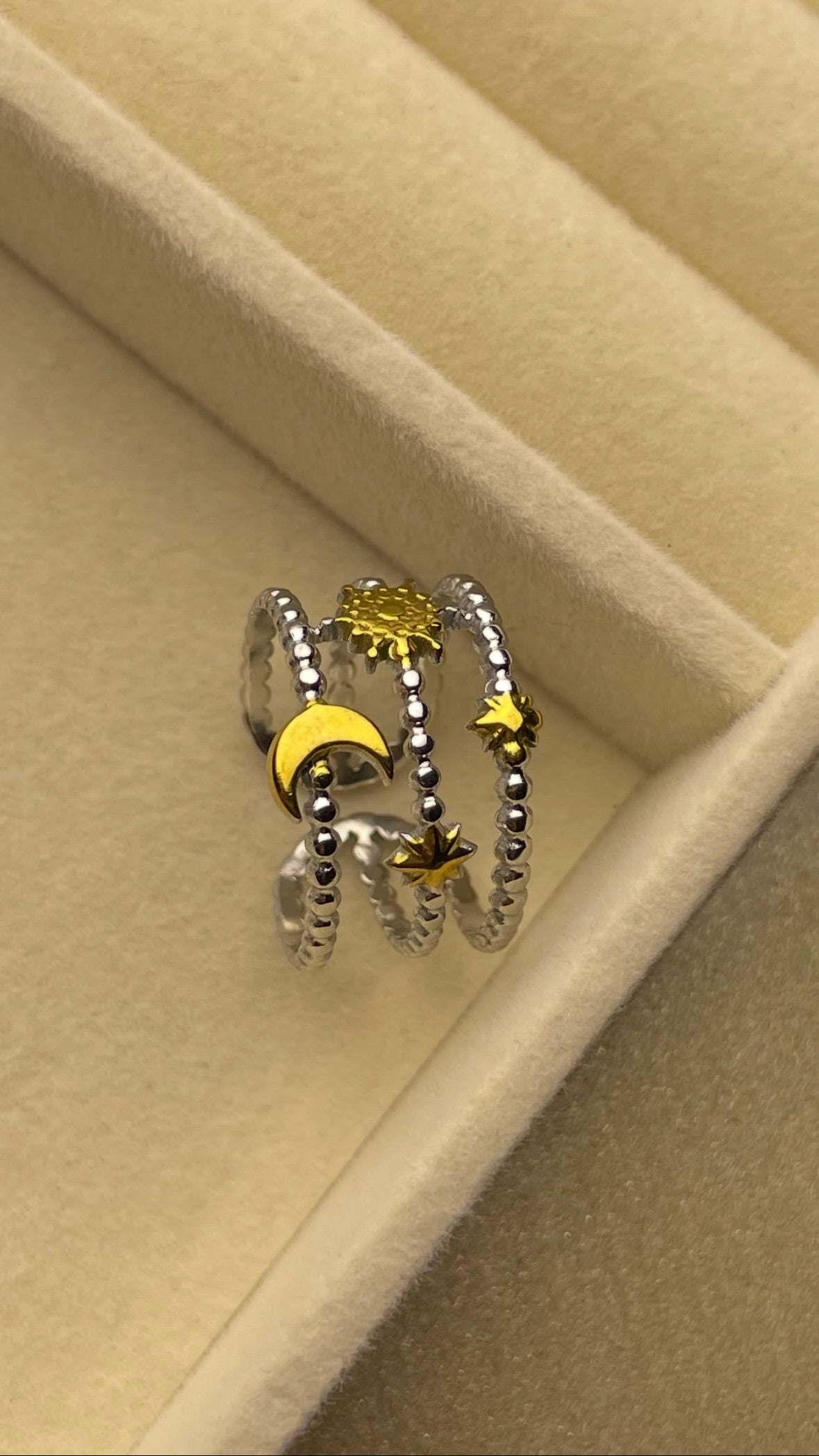 Premium Adjustable Stainless Steel Ring ( TWO-TONE )