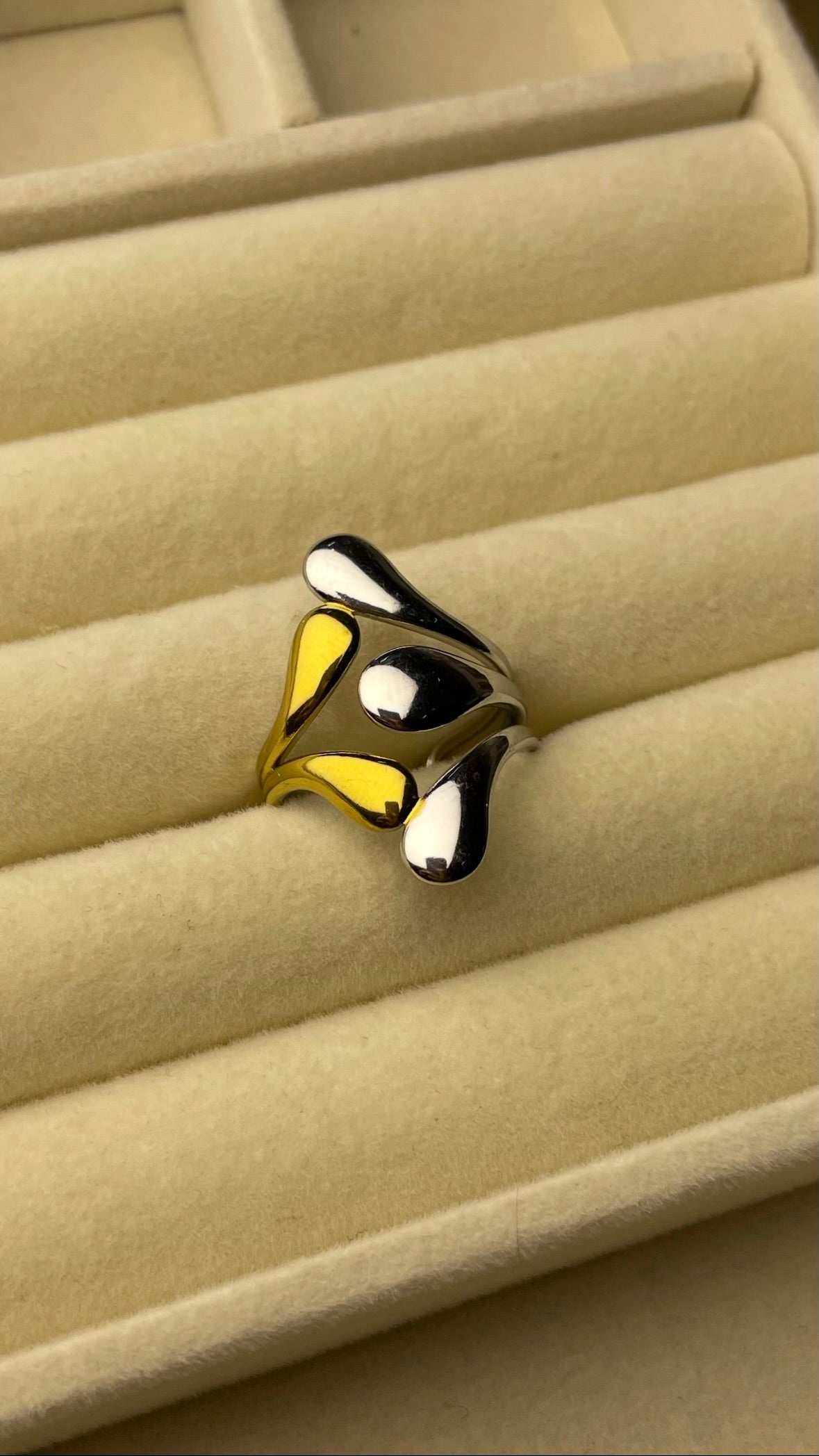 Premium Adjustable Stainless Steel Ring ( TWO-TONE )