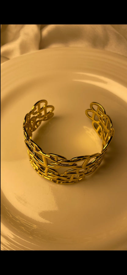 Premium Gold-Plated Adjustable Cuff Bracelet