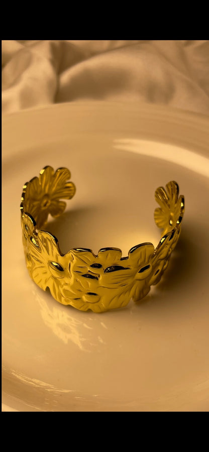 Premium Gold-Plated Adjustable Cuff Bracelet