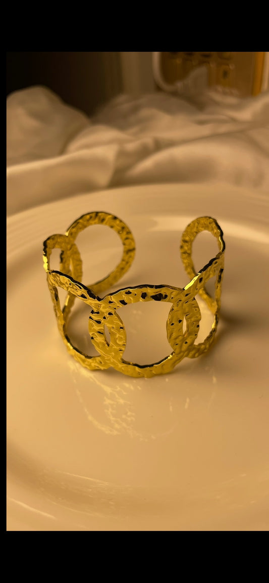Premium Gold-Plated Adjustable Cuff Bracelet