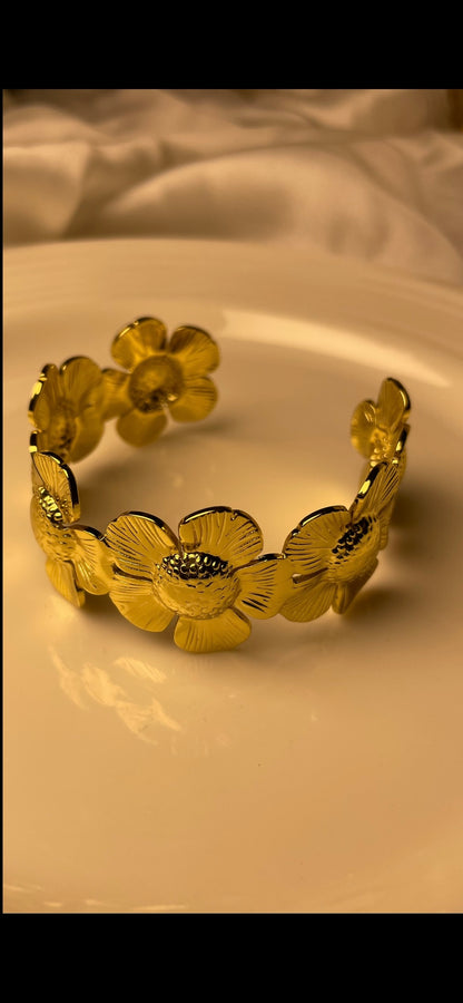 Premium Gold-Plated Adjustable Cuff Bracelet